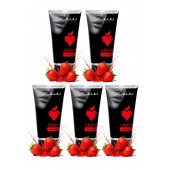 Набор из 5 съедобных лубрикантов JUJU со вкусом клубники - JuJu - купить с доставкой в Петрозаводске