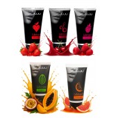 Набор из 5 съедобных лубрикантов JUJU (клубника, малина, тропические фрукты, вишня, грейпфрут) - JuJu - купить с доставкой в Петрозаводске