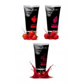 Набор из 3 съедобных лубрикантов JUJU (клубника, малина, вишня) - JuJu - купить с доставкой в Петрозаводске