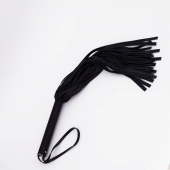 Черный кожаный флоггер - 45 см. - Crazy Handmade - купить с доставкой в Петрозаводске