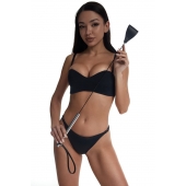 Стек с широким черным кожаным наконечником и металлической ручкой - 67 см. - Crazy Handmade - купить с доставкой в Петрозаводске