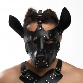 Черная кожаная маска «Собака» - Crazy Handmade - купить с доставкой в Петрозаводске