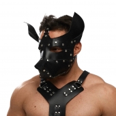 Черная кожаная маска «Собака» - Crazy Handmade - купить с доставкой в Петрозаводске