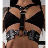 Черная кожаная двусторонняя портупея - Crazy Handmade - купить с доставкой в Петрозаводске