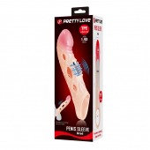 Телесная удлиняющая насадка с рельефом и вибрацией Brad - 21,3 см. - Baile - в Петрозаводске купить с доставкой