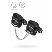 Черные наручники из толстой натуральной кожи с люверсами - Pecado - купить с доставкой в Петрозаводске