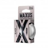 Черные утолщенные презервативы MAXUS Extra Strong с железным кейсом - 3 шт. - Maxus - купить с доставкой в Петрозаводске
