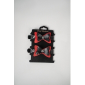 Черно-красные кожаные наручники с бантиками - Crazy Handmade - купить с доставкой в Петрозаводске