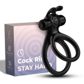 Черное эрекционное виброкольцо с подхватом мошонки Stay Hard - Boys of Toys - в Петрозаводске купить с доставкой