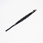 Черный ажурный чокер с золотистой фурнитурой - Crazy Handmade - купить с доставкой в Петрозаводске