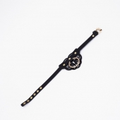 Черный чокер с клепками и золотистой фурнитурой - Crazy Handmade - купить с доставкой в Петрозаводске