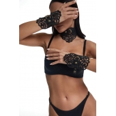 Фигурный набор для БДСМ-игр с узорами и золотистой фурнитурой - Crazy Handmade - купить с доставкой в Петрозаводске