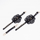 Черный фигурные оковы с золотистой фурнитурой - Crazy Handmade - купить с доставкой в Петрозаводске