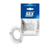 Эластичное эрекционное кольцо с 3 шариками и шипами - Sex Expert - в Петрозаводске купить с доставкой