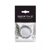 Эластичное эрекционное колечко с черными «ресничками» - Sextaz - в Петрозаводске купить с доставкой