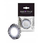 Эластичное эрекционное колечко с черными «ресничками» - Sextaz - в Петрозаводске купить с доставкой