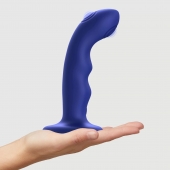 Синяя насадка-стимулятор Strap-On-Me Tapping Dildo Wave - Strap-on-me - купить с доставкой в Петрозаводске
