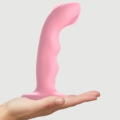 Розовая насадка-стимулятор Strap-On-Me Tapping Dildo Wave - Strap-on-me - купить с доставкой в Петрозаводске