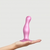 Розовая насадка Strap-On-Me Dildo Plug Curvy size M - Strap-on-me - купить с доставкой в Петрозаводске