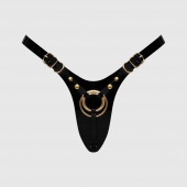 Черный пояс для фиксации насадок Strap-On-Me Leatherette Harness Fabulous - Strap-on-me - купить с доставкой в Петрозаводске