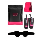 Черно-розовый эротический набор: маска, наручники и повязка - Erokay - купить с доставкой в Петрозаводске