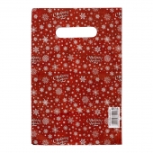 Красный подарочный новогодний пакет с вырубной ручкой (20х30 см) - Сима-Ленд - купить с доставкой в Петрозаводске