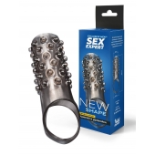 Дымчатая насадка на пенис с выпуклостями - 12 см. - Sex Expert - в Петрозаводске купить с доставкой