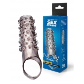 Дымчатая насадка на пенис с шипами и выпуклостями - 12 см. - Sex Expert - в Петрозаводске купить с доставкой