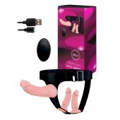 Женский страпон с 3 насадками и вибрацией - Erowoman-Eroman - купить с доставкой в Петрозаводске