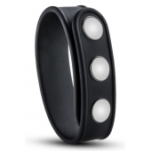 Черное эрекционное кольцо на кнопках - Blush Novelties - в Петрозаводске купить с доставкой