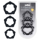 Набор из 3 эрекционных колец Beaded Silicone Cockring Set - Shots Media BV - в Петрозаводске купить с доставкой