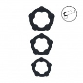 Набор из 3 эрекционных колец Beaded Silicone Cockring Set - Shots Media BV - в Петрозаводске купить с доставкой