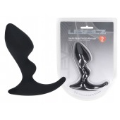 Черная анальная пробка для массажа простаты Double Ripple Silicone Prostate Massager - Shots Media BV - в Петрозаводске купить с доставкой