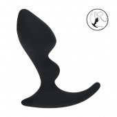Черная анальная пробка для массажа простаты Double Ripple Silicone Prostate Massager - Shots Media BV - в Петрозаводске купить с доставкой