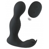Черная анальная пробка с вибрацией, вращением и пультом ДУ RC Butt Plug with 2 Functions - Orion - в Петрозаводске купить с доставкой