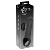 Черная вибронасадка для пениса с хомутом для мошонки и пультом ДУ Remote Controlled Penis Extension - Orion - в Петрозаводске купить с доставкой