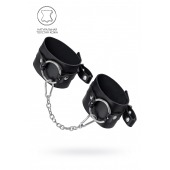 Черные оковы из толстой кожи с люверсами - Pecado - купить с доставкой в Петрозаводске