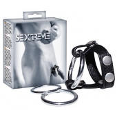 Подхват для мошонки с 3 съемными эрекционными кольцами Leder-Riemen - Orion - в Петрозаводске купить с доставкой