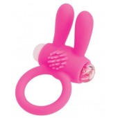 Розовое эрекционное виброкольцо A-toys с ушками - A-toys - в Петрозаводске купить с доставкой