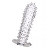 Гелевая прозрачная насадка c шипами - 12 см. - Toyfa Basic - в Петрозаводске купить с доставкой