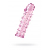 Гелевая розовая насадка на фаллос с шипами - 12 см. - Toyfa Basic - в Петрозаводске купить с доставкой