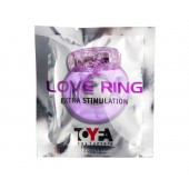 Фиолетовое эрекционное кольцо с виброэлементом в верхней части - Toyfa Basic - в Петрозаводске купить с доставкой