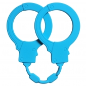Голубые силиконовые наручники Stretchy Cuffs Turquoise - Lola Games - купить с доставкой в Петрозаводске