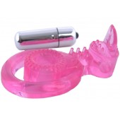 Розовая вибронасадка со стимулятор клитора   Язычок - Toyfa Basic - в Петрозаводске купить с доставкой