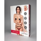 Интригующие красно-чёрные трусики с доступом - Le Frivole купить с доставкой