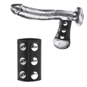 Чёрная утяжка на кнопках 100% PVC STRAP WITH METAL SNAP - BlueLine - купить с доставкой в Петрозаводске
