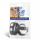 Утяжка на пенис с клёпками Duo Snap Cock And Ball Ring - BlueLine - купить с доставкой в Петрозаводске