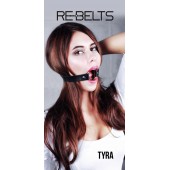 Чёрный кожаный чокер-кляп Tyra Black - Rebelts - купить с доставкой в Петрозаводске