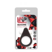 Чёрное эрекционное кольцо LIT-UP SILICONE STIMU RING 1 BLACK - Dream Toys - в Петрозаводске купить с доставкой