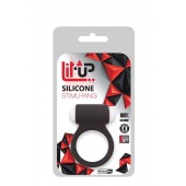 Чёрное эрекционное виброкольцо LIT-UP SILICONE STIMU RING 3 BLACK - Dream Toys - в Петрозаводске купить с доставкой